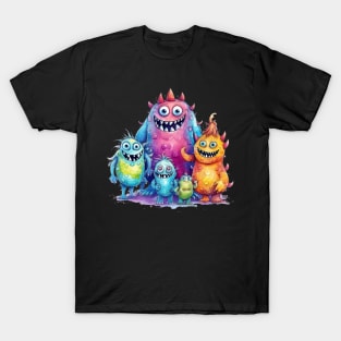 Watercolor Monster Family #5 T-Shirt